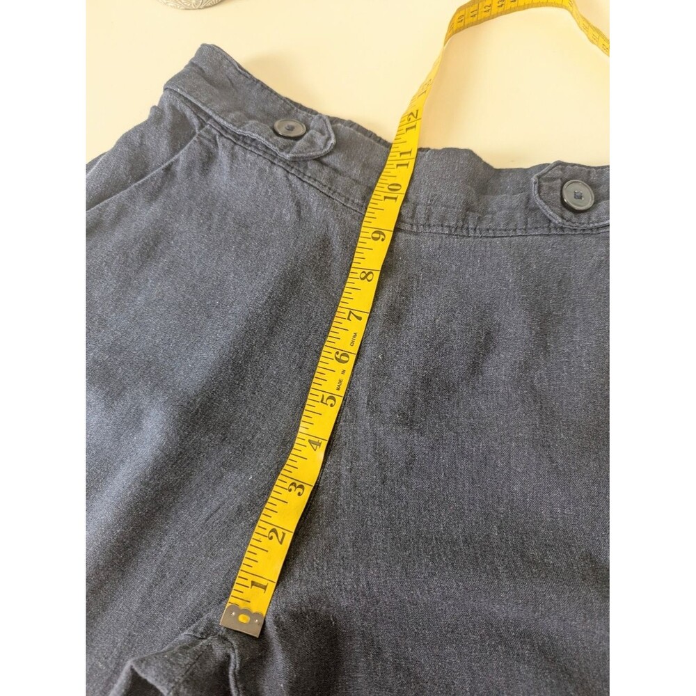Croft & Barrow Linen Blend Crop Pants Size S Navy Blue Pull On Wide Leg Breezy - Picture 7 of 10